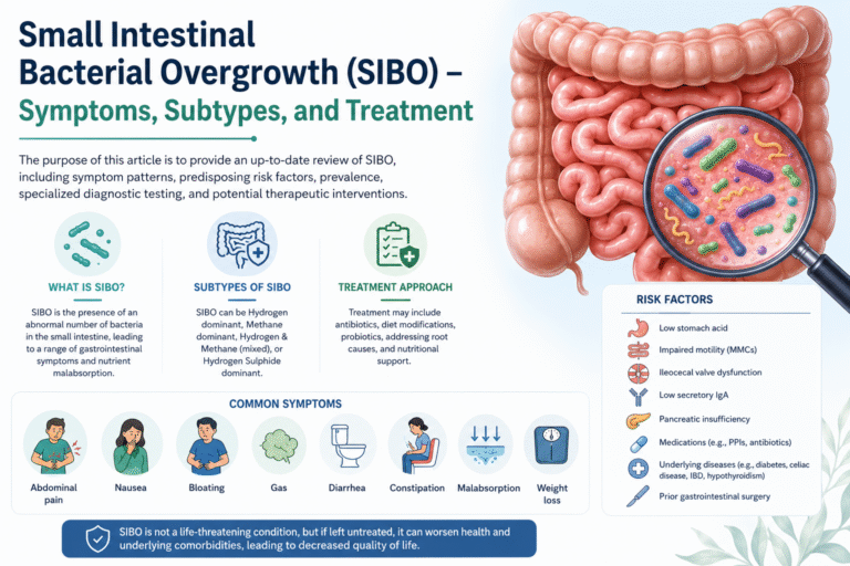Small Intestinal Bacterial Overgrowth (SIBO) –Symptoms, Subtypes, and Treatment